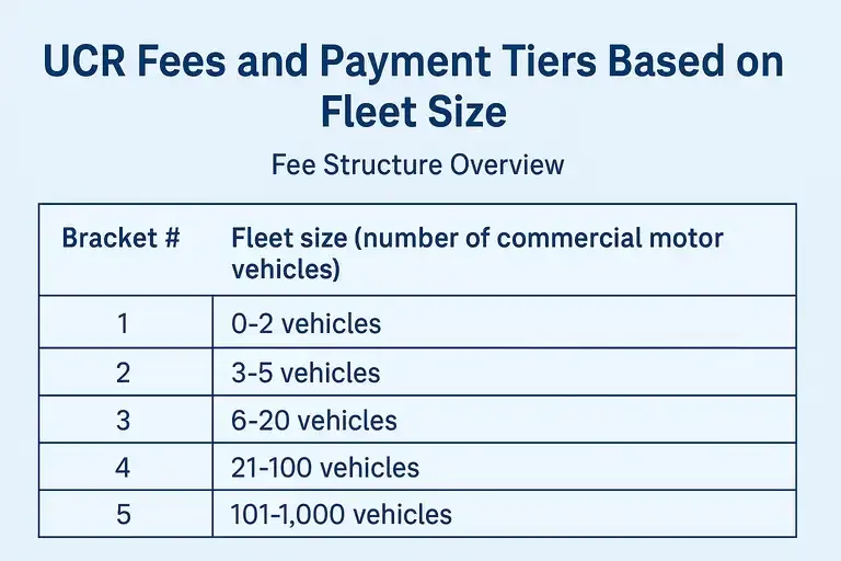 UCR Fees and Payment Tiers Based on Fleet Size