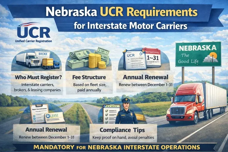 Nebraska UCR Requirements for Interstate Motor Carriers