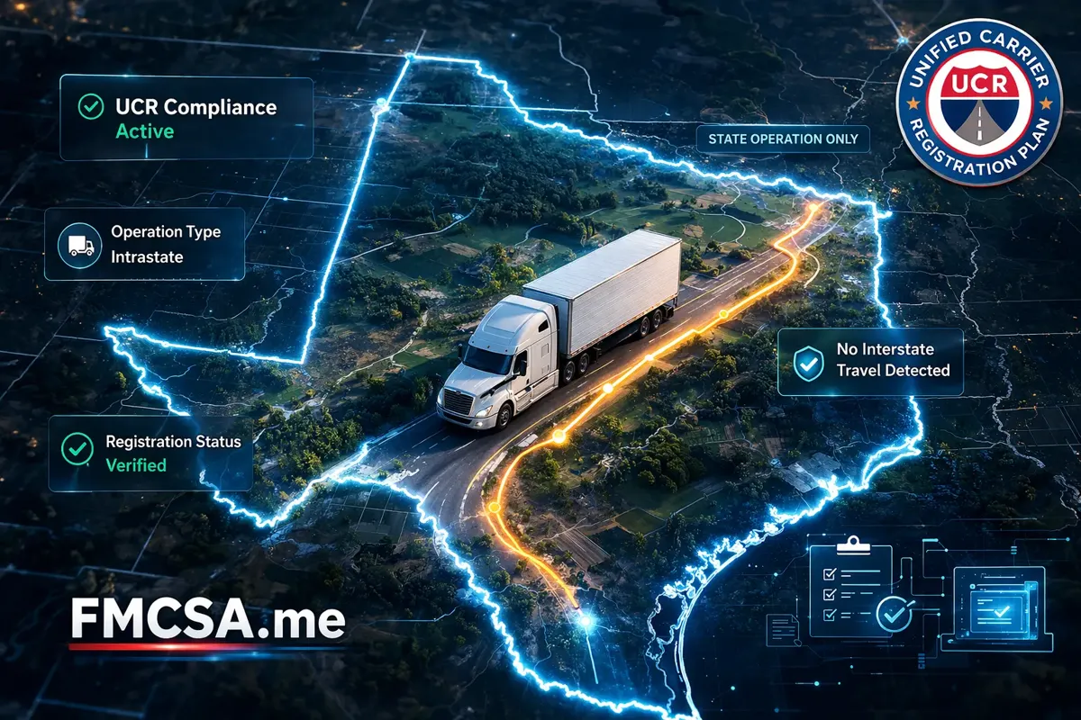 Intrastate truck route with UCR compliance
