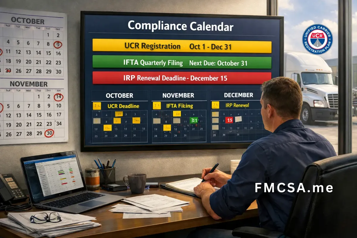 UCR compliance calendar trucking office