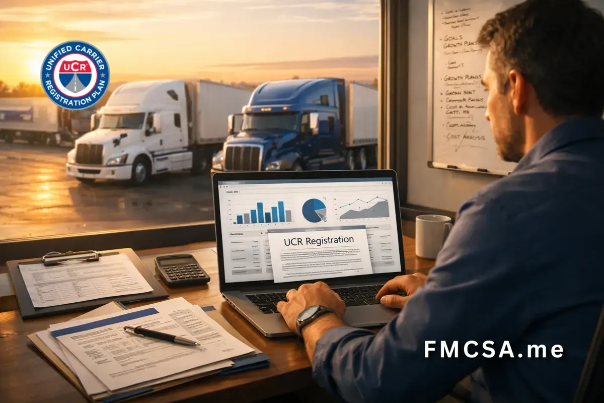 UCR registration on trucking laptop