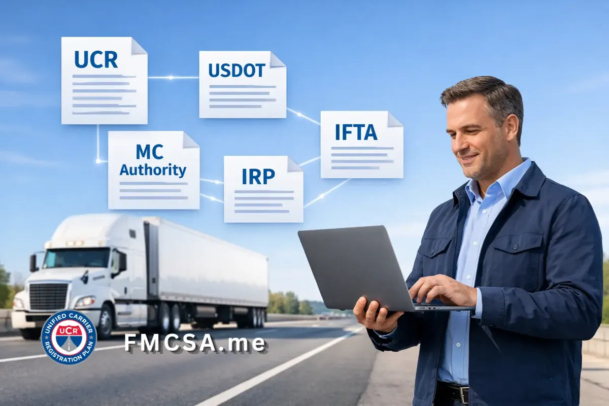 Truck driver managing UCR compliance docs
