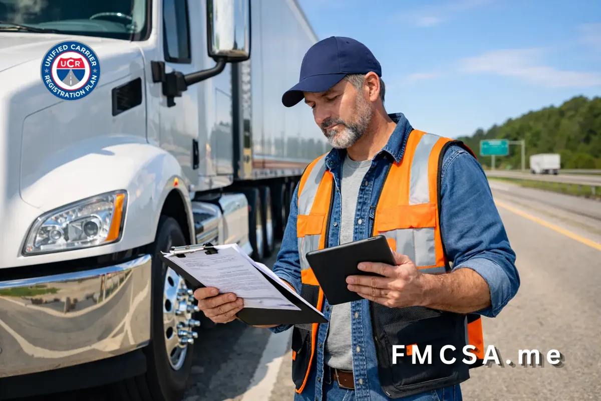 Owner-operator reviewing UCR documents