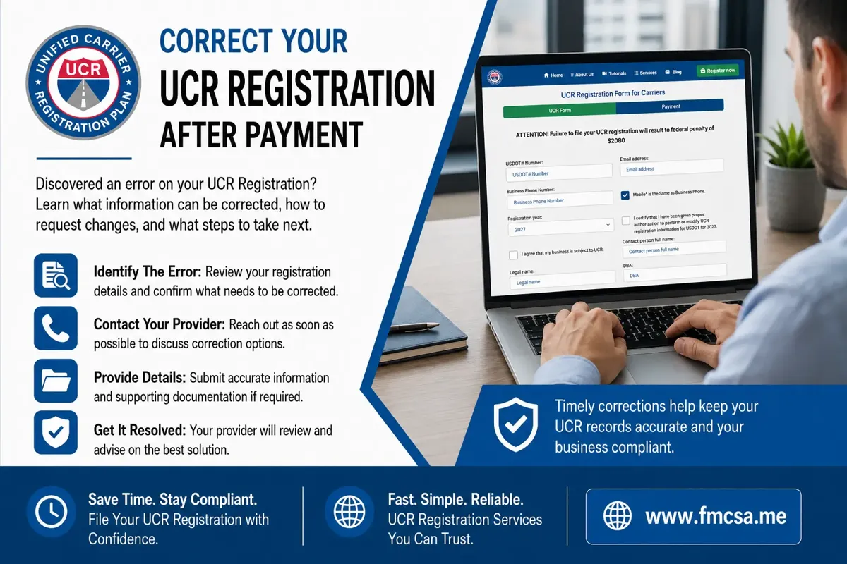 UCR Registration correction